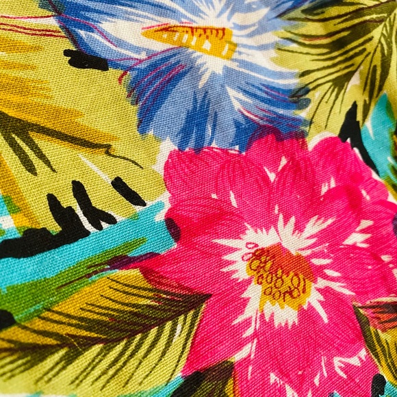 Vintage Adolfo International Oversized Linen Tropical Print Blazer SZ L - Picture 6 of 11